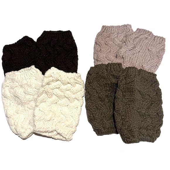 Unbranded Accessories - Boot Cuffs Four Sets of Neutral Crocheted Boho Boot Toppers